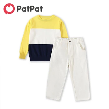 PatPat 2020 New Spring and Autumn 2-piece Toddler Boy Colorblock Pullover and Solid Pants Set for Kids Boy Sweater suit
PatPat 2020 New Spring and Autumn 2-piece Toddler Boy Colorblock Pullover and Solid Pants Set for Kids Boy Sweater suit