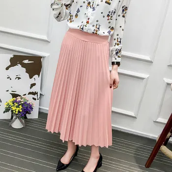 Feitong Spring Summer High Waist Loose Long Pleated Women Skirt 2020 Solid Breathable Elastic Midi Skirts Womens Jupe Femme 
Feitong Spring Summer High Waist Loose Long Pleated Women Skirt 2020 Solid Breathable Elastic Midi Skirts Womens Jupe Femme