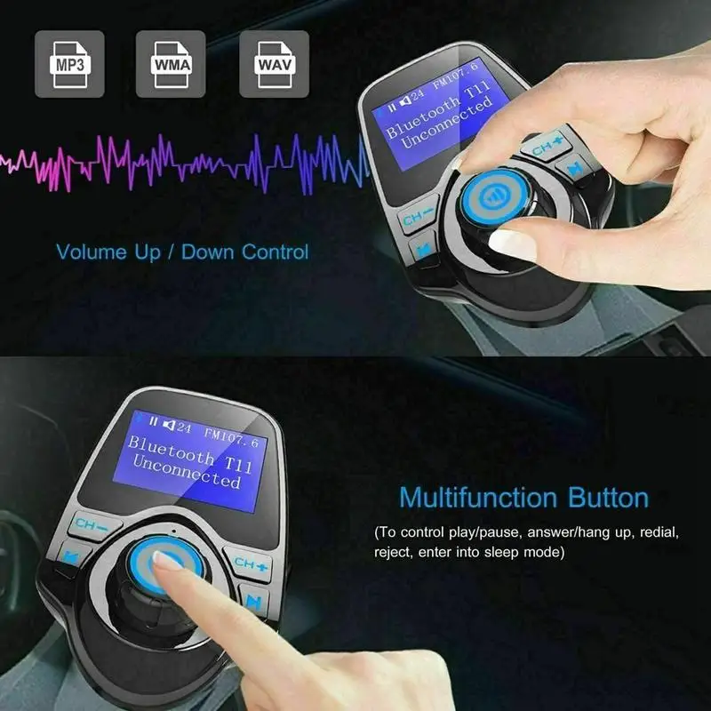 Car MP3 Music Player Wireless Vehicle Bluetooth V5.1 FM Transmitter USB Car Charger Handsfree Calling Radio Audio Adapter
Car MP3 Music Player Wireless Vehicle Bluetooth V5.1 FM Transmitter USB Car Charger Handsfree Calling Radio Audio Adapter