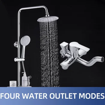 Bathroom shower faucet hot and cold mixer Brass faucet Bathtub shower system thermostatic mixer 4 water outlet modes
Bathroom shower faucet hot and cold mixer Brass faucet Bathtub shower system thermostatic mixer 4 water outlet modes