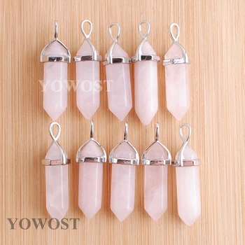 Natural Stone Rose Quartzs Pendants Bullet Hexagonal Point Pendulum Column Reiki Healing Chakra Women Man Jewelry 10pcs IN3032
Natural Stone Rose Quartzs Pendants Bullet Hexagonal Point Pendulum Column Reiki Healing Chakra Women Man Jewelry 10pcs IN3032