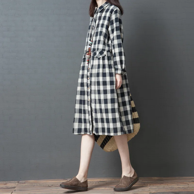 2019 Summer Wear New Style Korean-style Loose-Fit Long Sleeve Fold-down Collar Large Size Dress Fat Mm Casual Fashion Plaid Shir
2019 Summer Wear New Style Korean-style Loose-Fit Long Sleeve Fold-down Collar Large Size Dress Fat Mm Casual Fashion Plaid Shir
