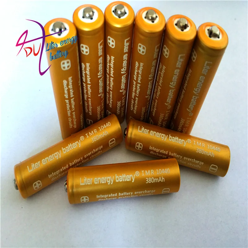 

4pcs Liter energy battery 3.7V 380mAh 10440 Li-ion Rechargeable Battery AAA Battery forLED Flashlights Headlamps Laptop Batterie