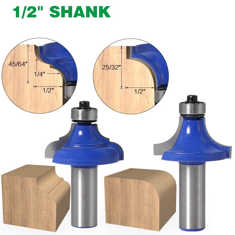 1PC 1/2" 12.7MM Shank Milling Cutter Wood Carving Corner Round Over Router Bit With Bearing For Woodworking Tungsten Carbide
1PC 1/2" 12.7MM Shank Milling Cutter Wood Carving Corner Round Over Router Bit With Bearing For Woodworking Tungsten Carbide