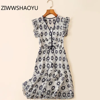 ZIWWSHAOYU Women Summer Hollow Out Embroidery V Neck Midi Dress Fashion Designer Ladies Ruffles Armhole Bow Vintage Dresses
ZIWWSHAOYU Women Summer Hollow Out Embroidery V Neck Midi Dress Fashion Designer Ladies Ruffles Armhole Bow Vintage Dresses