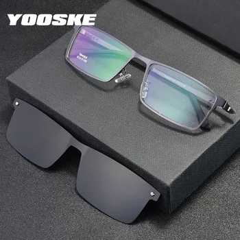 YOOSKE Magnet Polarized Clips Sunglasses Men Metal Business Glasses Frames Optical Myopia Eyeglasses Frame Spring Legs
YOOSKE Magnet Polarized Clips Sunglasses Men Metal Business Glasses Frames Optical Myopia Eyeglasses Frame Spring Legs