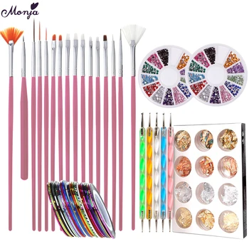 Monja Nail Kit Nail Art Painting Brush Rhinestone Dotting Picking Pen Nail Foil Stripe Tape Sticker DIY Manicure Decoration Set
Monja Nail Kit Nail Art Painting Brush Rhinestone Dotting Picking Pen Nail Foil Stripe Tape Sticker DIY Manicure Decoration Set