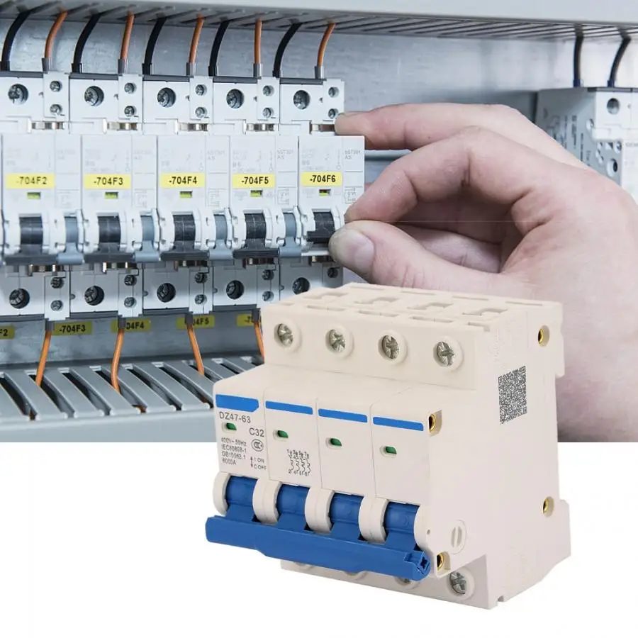 Miniature Circuit Breaker DZ47-63 4P 32A 400V Miniature RCCB Residual Current Circuit Breaker RCCB Circuit Breaker
Miniature Circuit Breaker DZ47-63 4P 32A 400V Miniature RCCB Residual Current Circuit Breaker RCCB Circuit Breaker