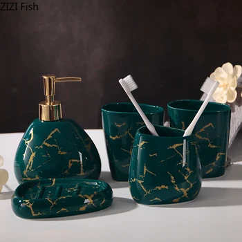 Imitation Marble Ceramics Bathroom Accessories Set Wash Tools 5/6 Piece Set Mouthwash Cup Creativity Home Bathroom Products
Imitation Marble Ceramics Bathroom Accessories Set Wash Tools 5/6 Piece Set Mouthwash Cup Creativity Home Bathroom Products