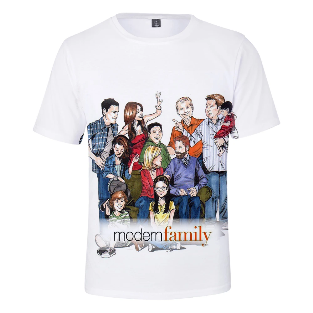 2020 Modern Family 3D Tshirt Harajuku Hip Hop Streetwear 3d T Shirt Men/women Short Sleeve Kpop Tshirts Children Tee Tops | Мужская