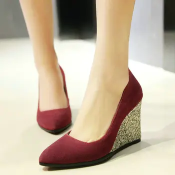 2020 fashion wedge women high heel shoes fashion pointed toe slip on women pumps spring autumn shoes party women shoes big size
2020 fashion wedge women high heel shoes fashion pointed toe slip on women pumps spring autumn shoes party women shoes big size