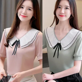 Women's Fashion Doll Collar Pure Colour Short Sleeve Shirt Summer Blouse Dropshipping Winter 2020 fashion Sexy size Multi-col
Women's Fashion Doll Collar Pure Colour Short Sleeve Shirt Summer Blouse Dropshipping Winter 2020 fashion Sexy size Multi-col