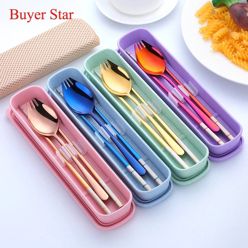 Stainless Steel Portable Cutlery Set Chopsticks Spoon Fork Tableware with Gift Box Bag For Kids School Travel Picnic
Stainless Steel Portable Cutlery Set Chopsticks Spoon Fork Tableware with Gift Box Bag For Kids School Travel Picnic