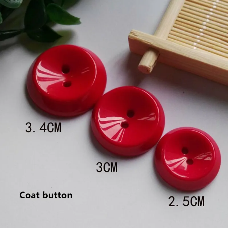 

Resin Two Eyes Extra-Large Buttons for Women, Red, Black, White, Yellow, Trench Coat, Woolen Clothes