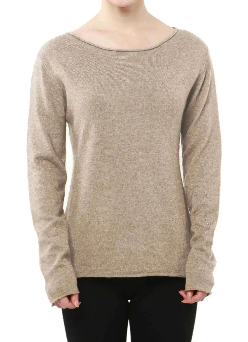 xinkai-cashmere sweater womens o-neck wool pullover long sleeve