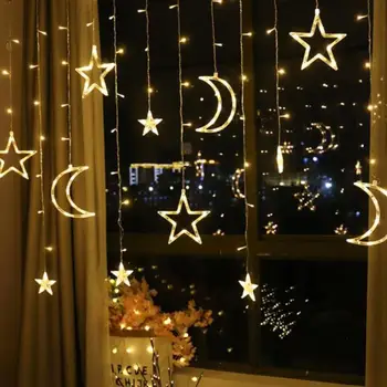 HOT Christmas 220V 3.5M LED Star Curtain String Lights Star Moon Lights Colorful Interior Lighting for Room Curtain Decoration
HOT Christmas 220V 3.5M LED Star Curtain String Lights Star Moon Lights Colorful Interior Lighting for Room Curtain Decoration