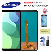 Bloc écran tactile LCD de remplacement avec châssis, 6.0 pouces, pour Samsung Galaxy A7 2018 A750 SM-A750F A750F=