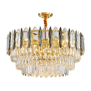 Modern Crystal Chandelier Gold lighting for dining room Round Hanging Light Fixtures Luxury Indoor Crystal Chandeliers
Modern Crystal Chandelier Gold lighting for dining room Round Hanging Light Fixtures Luxury Indoor Crystal Chandeliers