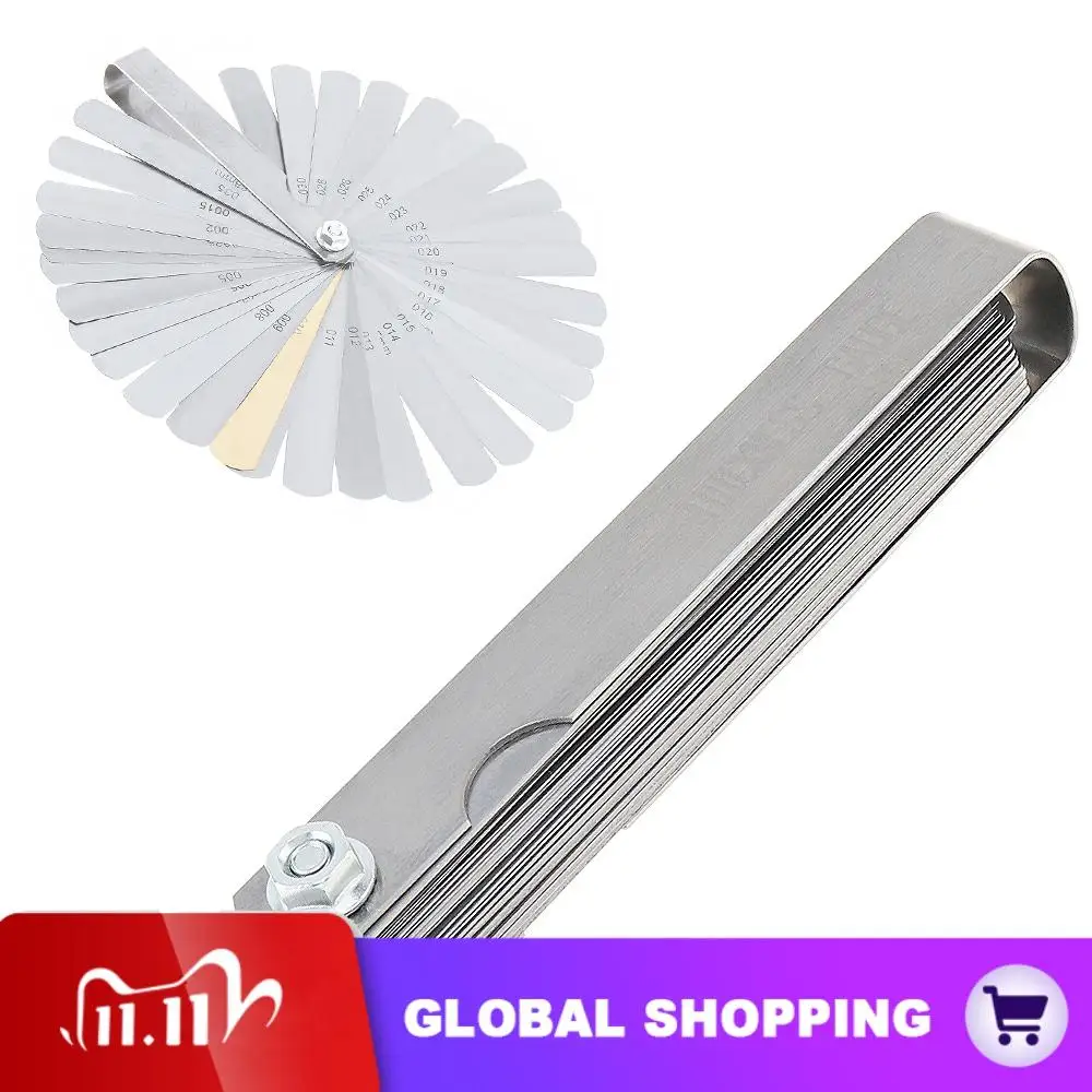 32 Blades Combination Feeler Gauge Tool Metric / Imperial Gapped Filler 0.04-0.88mm Thickness Gauge For Measuring Tool
32 Blades Combination Feeler Gauge Tool Metric / Imperial Gapped Filler 0.04-0.88mm Thickness Gauge For Measuring Tool