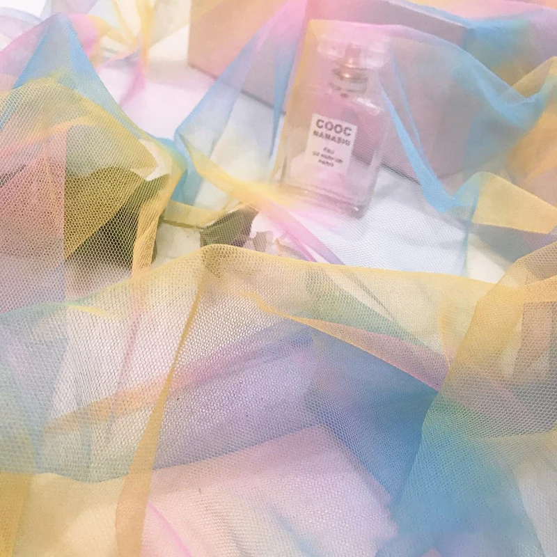 Rainbow Color Muslin Mesh Yarn Tulle Fabric Gradient Color Breathable 36A Pettiskirt Stage Props Background Cloth Width 150cm
Rainbow Color Muslin Mesh Yarn Tulle Fabric Gradient Color Breathable 36A Pettiskirt Stage Props Background Cloth Width 150cm