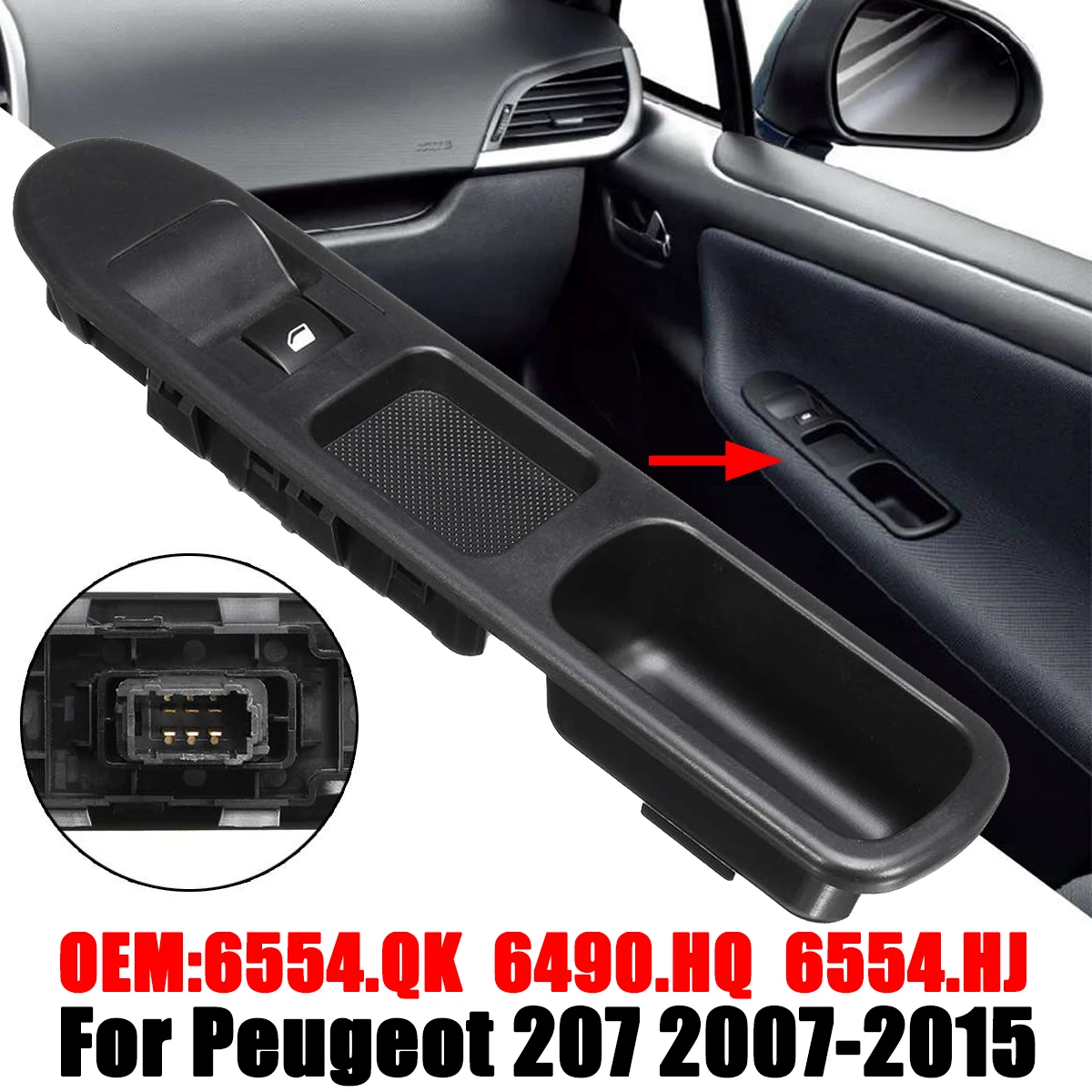 6Pin Passenger Side Electric Window Control Switch With Frame For Peugeot 207 2007-2015 6490 HQ 6554HJ Power Window Roll Up/Down
6Pin Passenger Side Electric Window Control Switch With Frame For Peugeot 207 2007-2015 6490 HQ 6554HJ Power Window Roll Up/Down