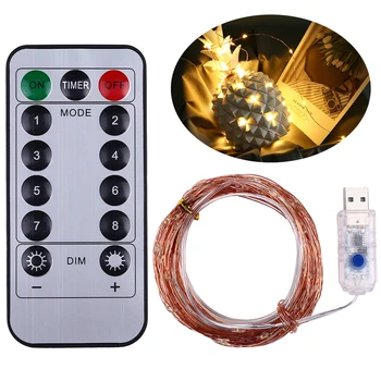 5m LED String Light With Remote Control USB Powered 8 Lighting Modes LED Copper Wire String Light For Festival Party Home Decor
5m LED String Light With Remote Control USB Powered 8 Lighting Modes LED Copper Wire String Light For Festival Party Home Decor