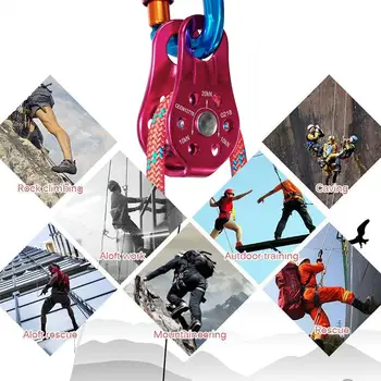 Pulley Strong 20KN Magnesium Aluminum Alloy Red Mountaineering Rock Climbing Heart Transport Rappelling Fixed Pulley Cableway
Pulley Strong 20KN Magnesium Aluminum Alloy Red Mountaineering Rock Climbing Heart Transport Rappelling Fixed Pulley Cableway
