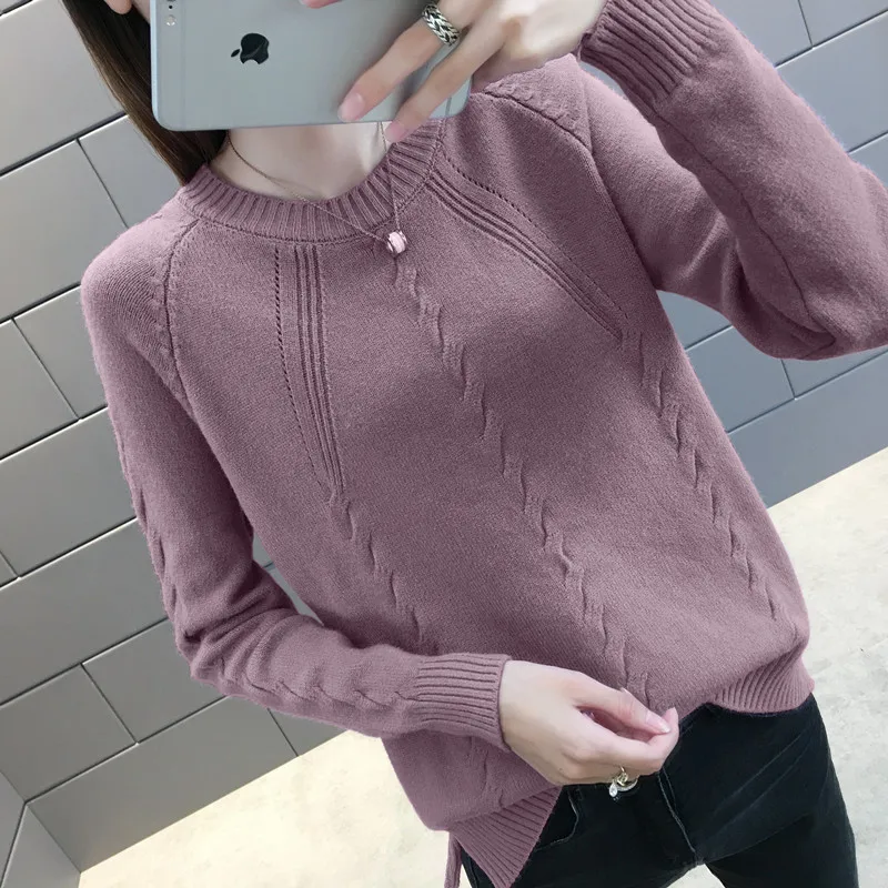 Autumn Women Sweaters 2019 High Street Female O-neck Full Sleeve Cashmere Pullovers Korean Chic Knitted Crocheted Jumper Tops | Женская