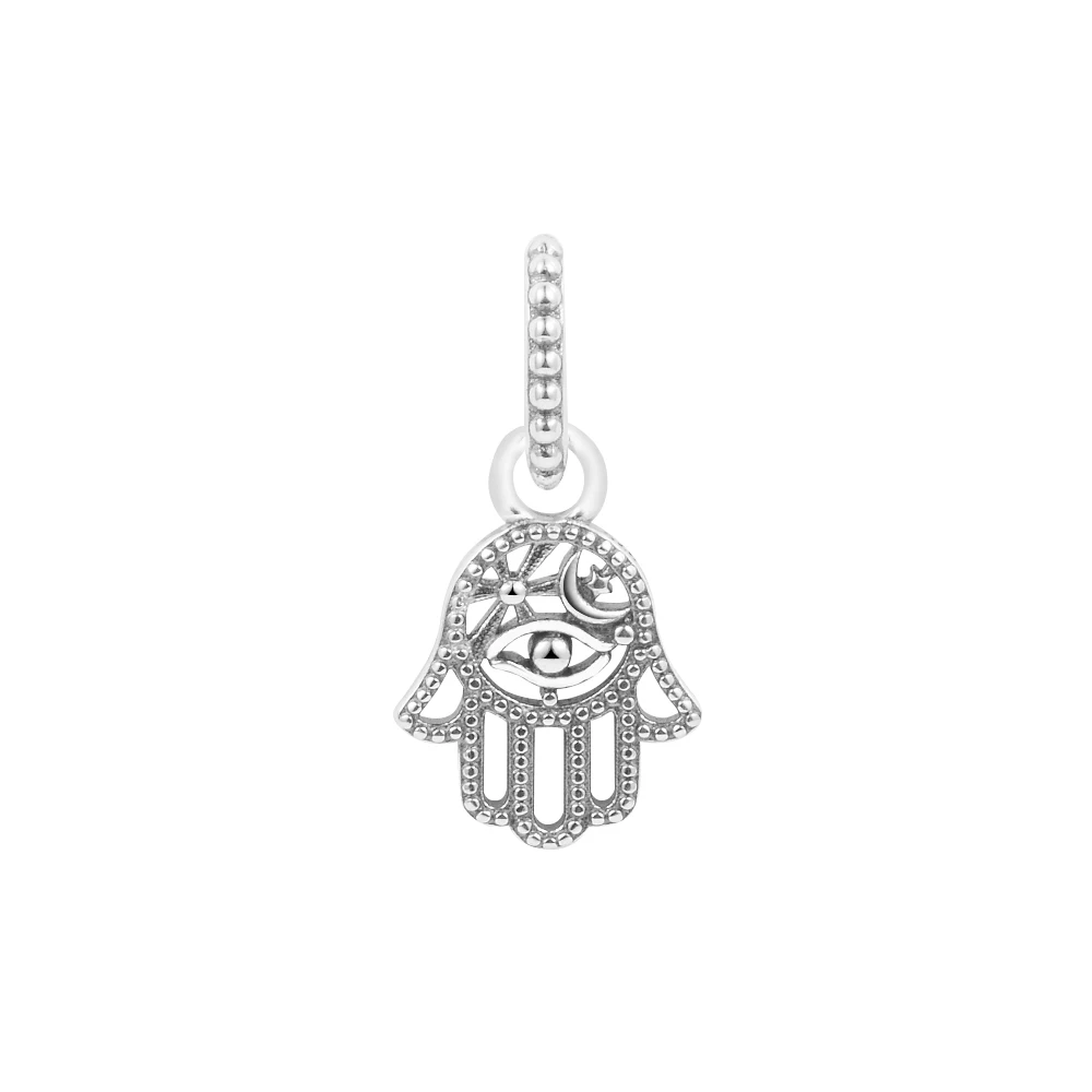 

Fits CKK Bracelets Protective Hamsa Hand Dangle Charm 925 Sterling Silver Beads for Women Jewelry DIY Making Kralen Berloque