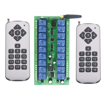 DC 24V~12V Wide voltage 18 CH 18CH RF Wireless Remote Control Switch System Transmitter Receiver,315/433.92 MHz with Antenna
DC 24V~12V Wide voltage 18 CH 18CH RF Wireless Remote Control Switch System Transmitter Receiver,315/433.92 MHz with Antenna