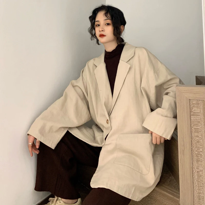 Korean Retro Black Suit Blazer Solid Loose Female Long Sleeve Designer Jackets 2020 Fashion Casual Office Winter Clothes Women
Korean Retro Black Suit Blazer Solid Loose Female Long Sleeve Designer Jackets 2020 Fashion Casual Office Winter Clothes Women