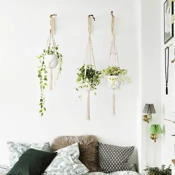 5pcs Handmade Macrame Flower Pot Hanging Basket Knotted Rope Flowerpot Net Bag Horticultural Home Door Balcony Garden Decor
5pcs Handmade Macrame Flower Pot Hanging Basket Knotted Rope Flowerpot Net Bag Horticultural Home Door Balcony Garden Decor