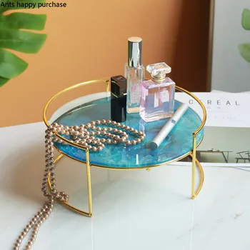 Nordic Cosmetic Glass Storage Rack Home Use Dressing Table Perfume Skin Care Products Ceramics Metal Rack High Foot Round Tray
Nordic Cosmetic Glass Storage Rack Home Use Dressing Table Perfume Skin Care Products Ceramics Metal Rack High Foot Round Tray