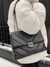 Bolso cruzado informal con cadena de hilo para mujer, Bolso de hombro Simple de diseñador a la moda, bolsos de PU, bolsos de mensajero de piel