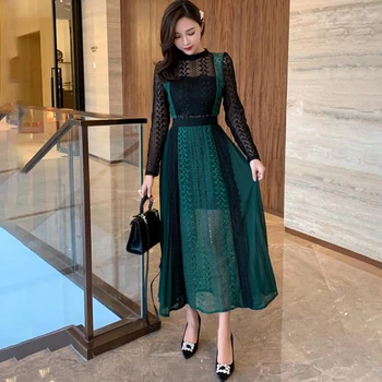 Self Portrait Lace Dress Women Elegant Vintage Green Dress Hollow Out Long Sleeve Party Long Dress Plus Size Sexy Patchwork A457
Self Portrait Lace Dress Women Elegant Vintage Green Dress Hollow Out Long Sleeve Party Long Dress Plus Size Sexy Patchwork A457