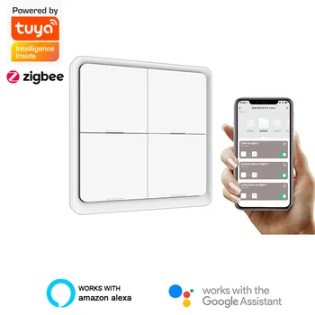 Zigbee 3.0 4 Gang Switch sticker for smart home automotion Tuya smart life app control work with alexa google home assistant
Zigbee 3.0 4 Gang Switch sticker for smart home automotion Tuya smart life app control work with alexa google home assistant