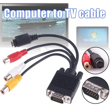 Adapter Cable VGA to AV TV S-Video 3 Audio Video Converter Durable For PC Computer LHB99
Adapter Cable VGA to AV TV S-Video 3 Audio Video Converter Durable For PC Computer LHB99
