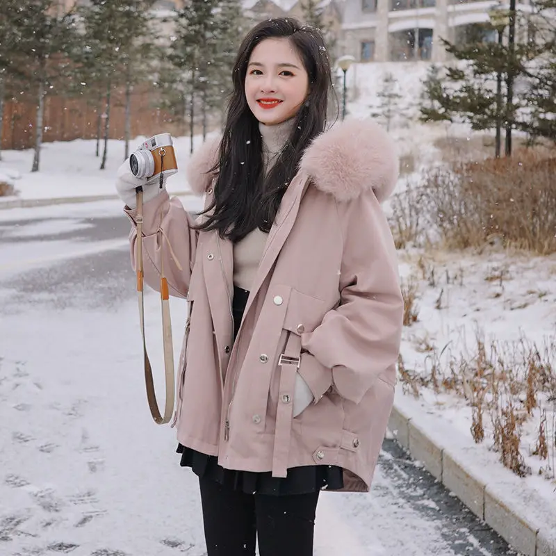 Pink Black Padded Parkas Cotton Cloth Spring Winter New Women Hooded Office Lady Warm Big Size Casual Loose Fashion Parka Jacket
Pink Black Padded Parkas Cotton Cloth Spring Winter New Women Hooded Office Lady Warm Big Size Casual Loose Fashion Parka Jacket