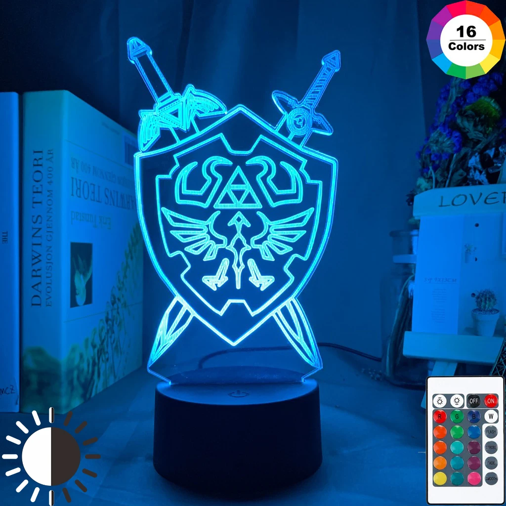 Led Night Light Lamp The Legend of Zelda Link's Sword and Shield Nightlight for Game Room Decor Ideas Event Prize for Game Store
Led Night Light Lamp The Legend of Zelda Link's Sword and Shield Nightlight for Game Room Decor Ideas Event Prize for Game Store