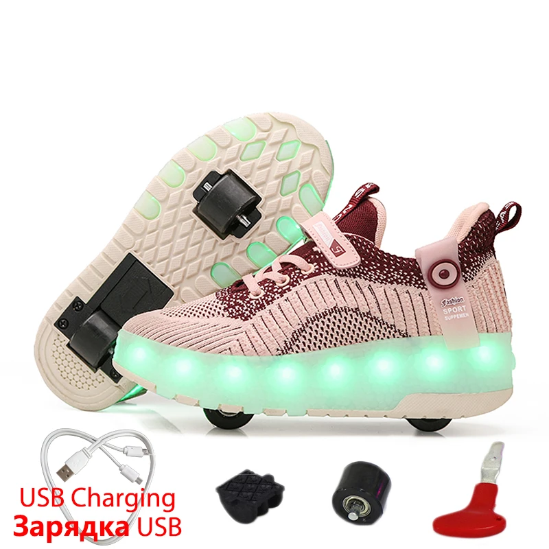 Children Shoes with Light Women Glowing Sneakers on Wheels Kids Led Shoes with Light Up LED Slipper Boys Girls Luminous Sneakers
Children Shoes with Light Women Glowing Sneakers on Wheels Kids Led Shoes with Light Up LED Slipper Boys Girls Luminous Sneakers