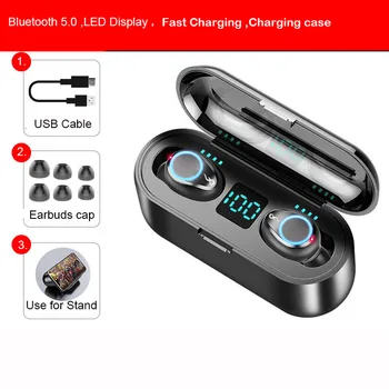 New Hot F9 Bluetooth Headset Handsfree TWS Wireless Earbuds With Charging Case Screen Touch 5.0 Earphones
New Hot F9 Bluetooth Headset Handsfree TWS Wireless Earbuds With Charging Case Screen Touch 5.0 Earphones