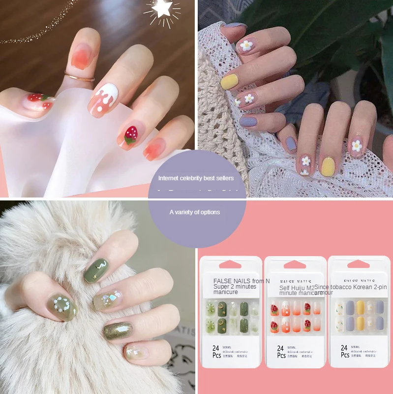 24pcs Lovely Strawberry Ice Cream False Nails Artificial Tips Set Full Cover for Decoration Press On Nails with Jelly Glue
24pcs Lovely Strawberry Ice Cream False Nails Artificial Tips Set Full Cover for Decoration Press On Nails with Jelly Glue