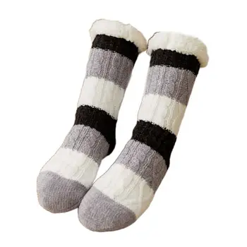 Womens Winter Cable Knit Fuzzy Lined Slipper Socks Stripes Warm Non-Skid Hosiery
Womens Winter Cable Knit Fuzzy Lined Slipper Socks Stripes Warm Non-Skid Hosiery