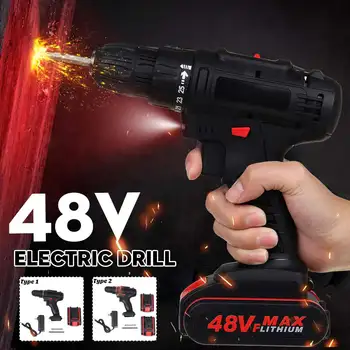 US Plug Cordless Drill 48V Electric Screwdriver Wireless Power Driver 2 Speed 1/2 DC Lithium-Ion Battery+LED Working Light
US Plug Cordless Drill 48V Electric Screwdriver Wireless Power Driver 2 Speed 1/2 DC Lithium-Ion Battery+LED Working Light
