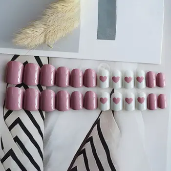 Solid Pure Color Heart Fake Nail Art Decoration Fashionable Design Full Cover False Nails Tips with Glue Sticker
Solid Pure Color Heart Fake Nail Art Decoration Fashionable Design Full Cover False Nails Tips with Glue Sticker