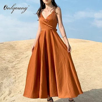 Onlyoung 2020 Summer Women Satin Long Dress Spaghetti Strap Vintage Silk Sexy Backless Maxi Dress
Onlyoung 2020 Summer Women Satin Long Dress Spaghetti Strap Vintage Silk Sexy Backless Maxi Dress