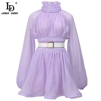 LD LINDA DELLA Fashion Runway Autumn Mini Dress Women Long Sleeve Sashes Elastic waist Female Beach Casual purple Short Dress
LD LINDA DELLA Fashion Runway Autumn Mini Dress Women Long Sleeve Sashes Elastic waist Female Beach Casual purple Short Dress
