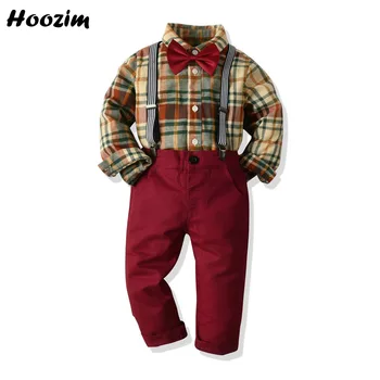 Autumn Suit For Boys 3-8 Years Nice Plaid Cotton Long Sleeve Shirts With Bow + Solid Suspender Pants Set Kids Boys Clothing Set
Autumn Suit For Boys 3-8 Years Nice Plaid Cotton Long Sleeve Shirts With Bow + Solid Suspender Pants Set Kids Boys Clothing Set