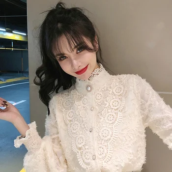 COIGARSAM Lace Shirt Womens tops New Spring Full Sleeve Chiffon Loose Women shirts Apricot 3746
COIGARSAM Lace Shirt Womens tops New Spring Full Sleeve Chiffon Loose Women shirts Apricot 3746