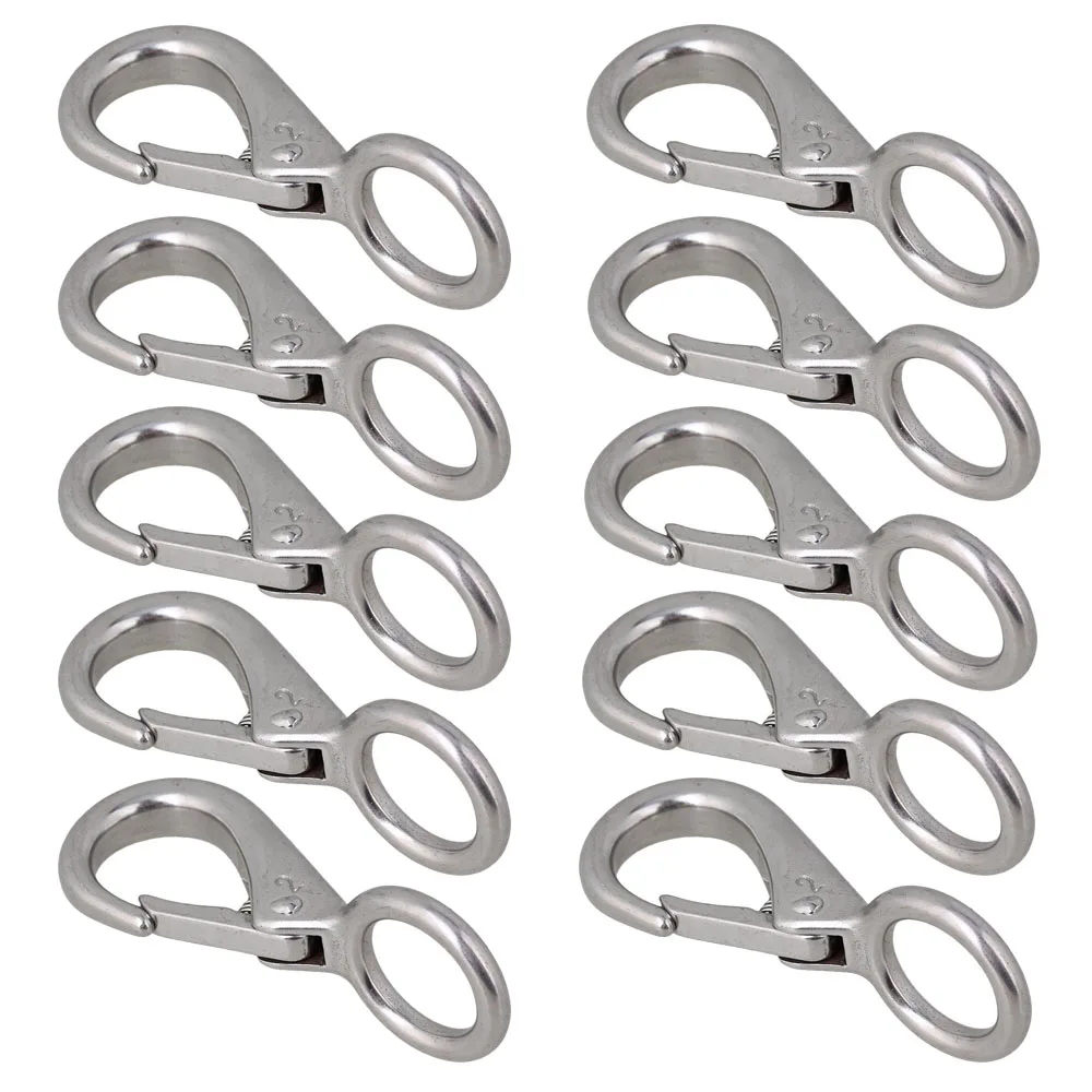 82mm Silver 304 Stainless Steel 2# Carabiner Secure Lock Boat Clip Hook Fixed Eye Hook Link Pack of 10
82mm Silver 304 Stainless Steel 2# Carabiner Secure Lock Boat Clip Hook Fixed Eye Hook Link Pack of 10